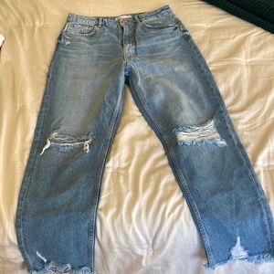 Z1975  Ripped Mom Fit Jeans from Zara! mid-blue wash